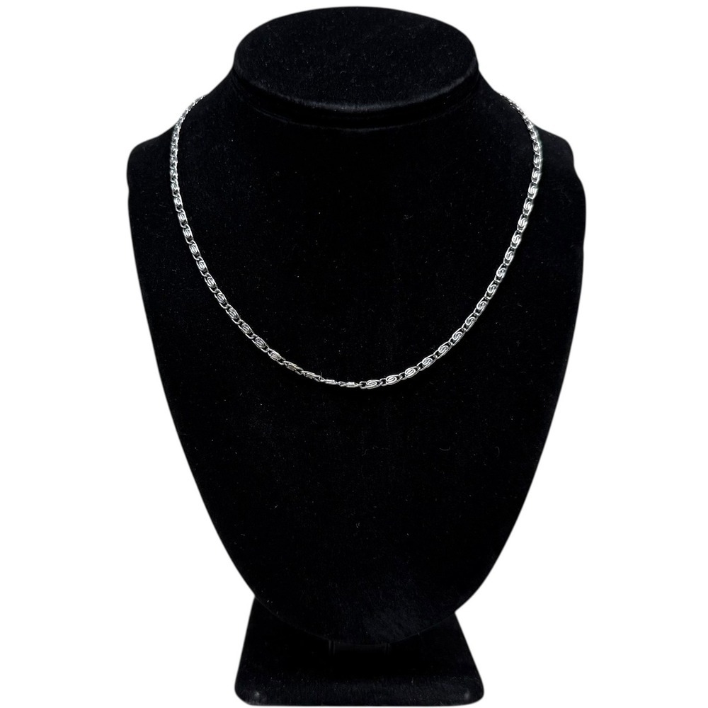 Womens Silver Tone Lumachina Chain Link Necklace Fashion Jewelry 8.5 in L